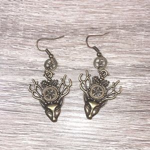 2/$25 Steampunk deer earrings
